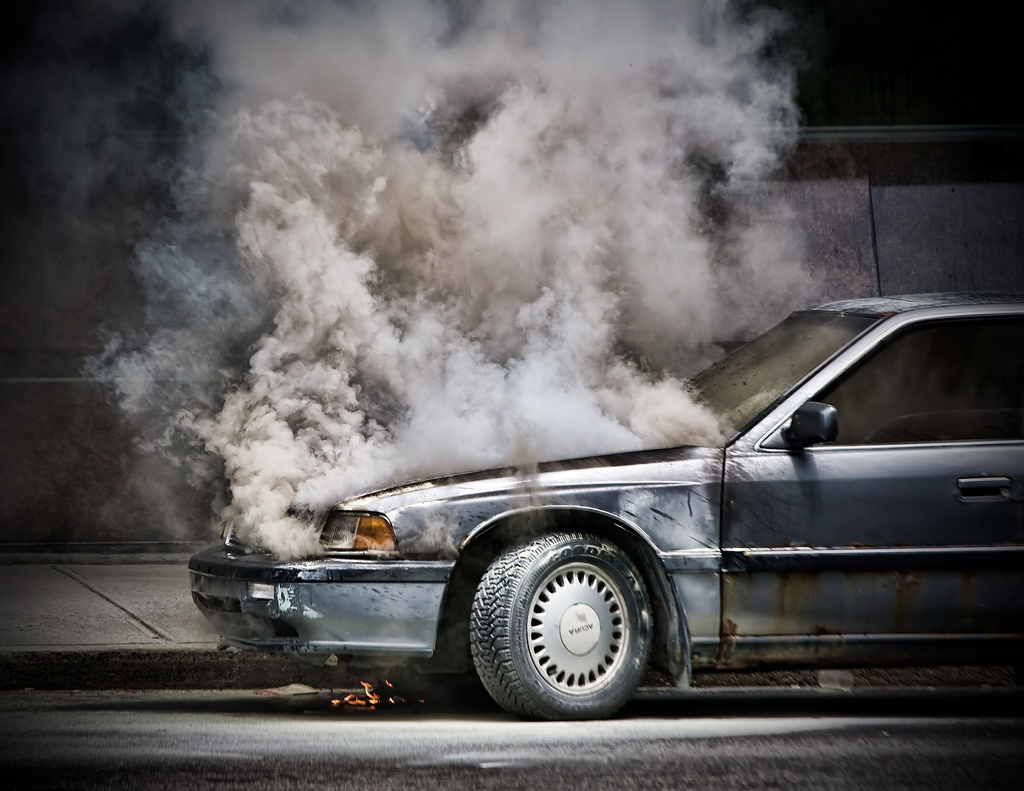 Overheating car