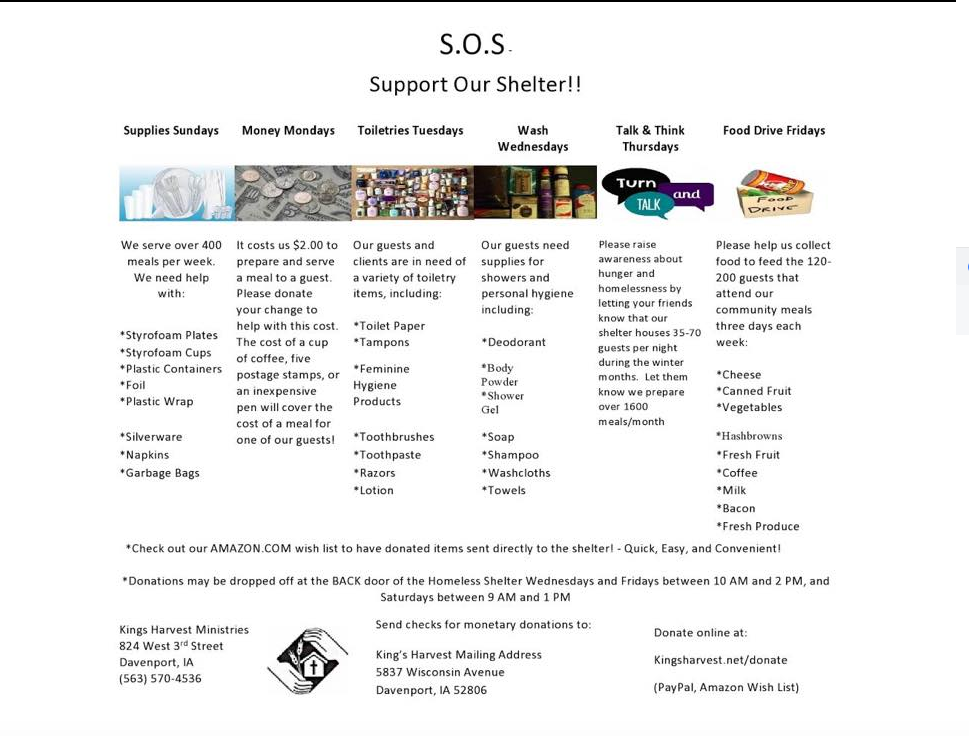 Support Our Shelter list